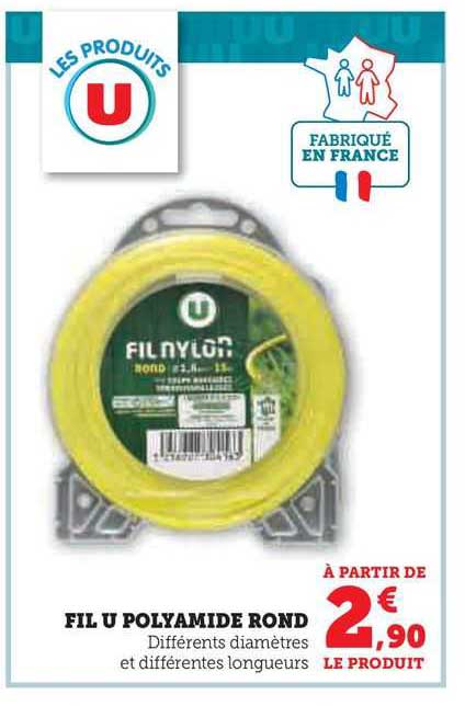 fil u polyamide rond