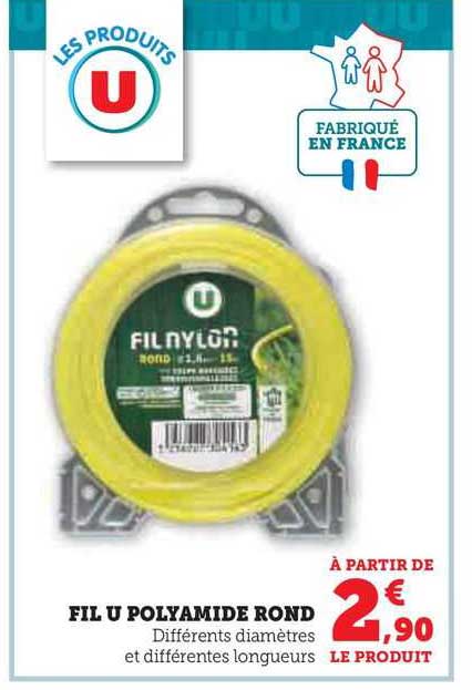 fil u polyamide rond