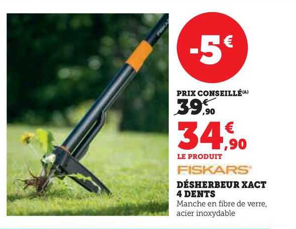 fiskars désherbeur xact 4 dents