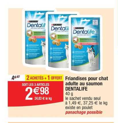 Friandises Pour Chat Adulte Au Saumon Dentalife