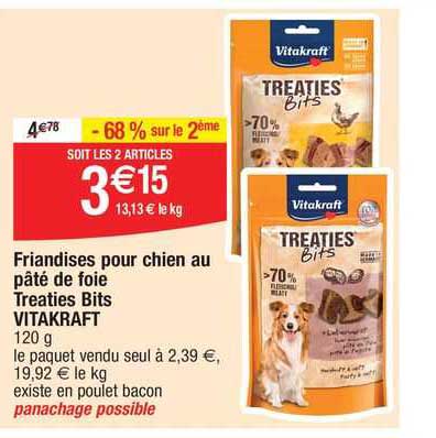 Friandises Pour Chien Au Pâté De Foie Treaties Bits Vitakraft