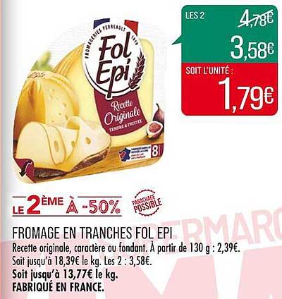 fromage en tranches fol epi