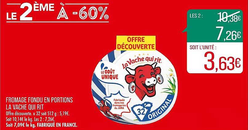 fromage fondu en portions la vache qui rit