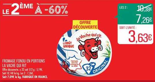 fromage fondu en portions la vache qui rit