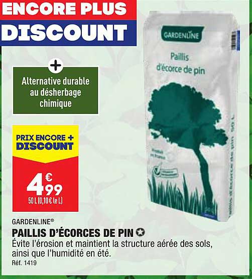 gardenline paillis d'écorces de pin