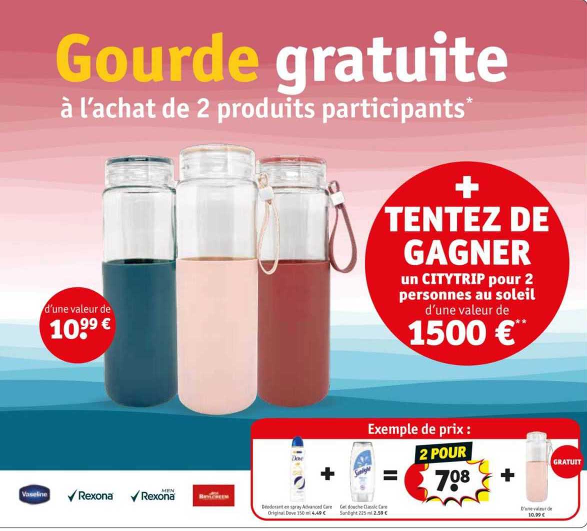 gourde gratuite à l'achat de 2 produits participants