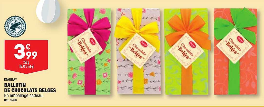 isaura ballotin de chocolats belges