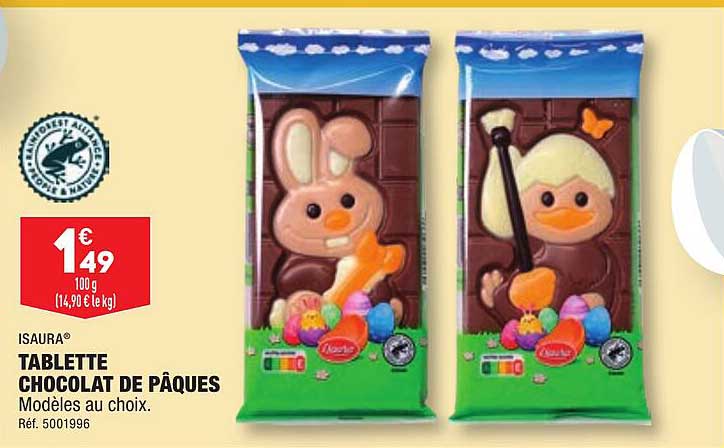 isaura tablete chocolat de pâques
