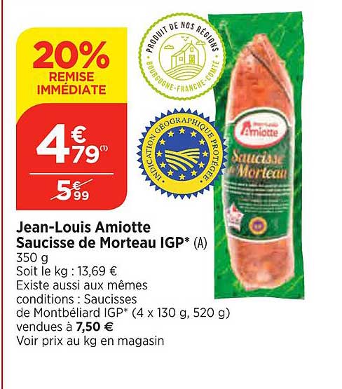 jean-louis amiotte saucisse de morteau igp