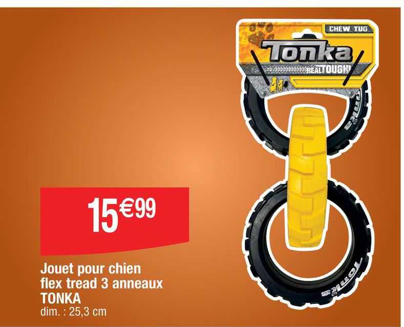jouet pour chien flex tread 3 anneaux tonka