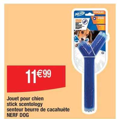 jouet pour chien stick scentology senteur beurre de cacahuète nerf dog
