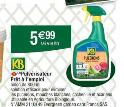 kb pulvérisateur prêt à l'emploi