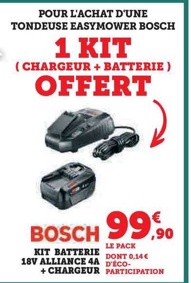 kit batterie 18v alliance 4a + chargeur