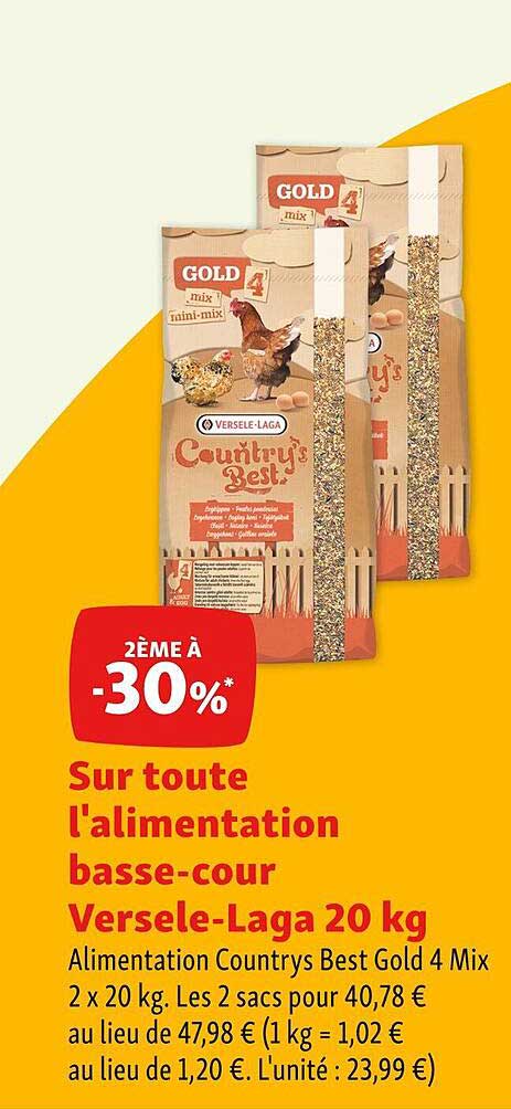 l'alimentation basse-cour versele-laga 20 kg