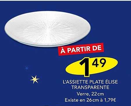 l'assiette plate élise transparente