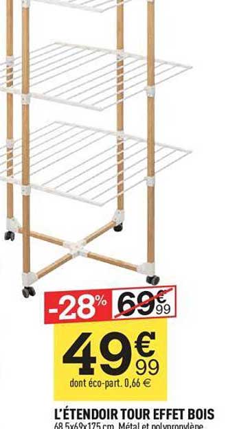 l'étendoir tour effet bois