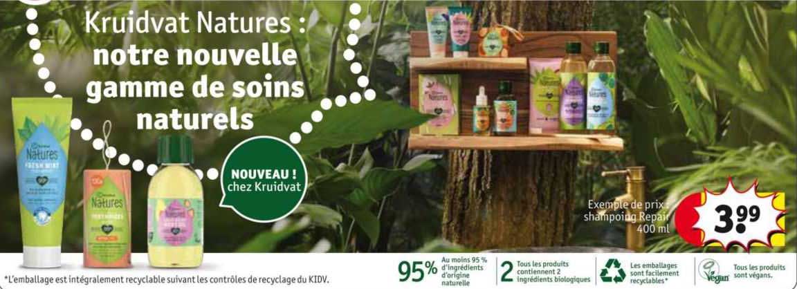 la gamme de soins naturels kruidvat
