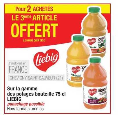 la gamme des potages bouteille 75 cl liebig