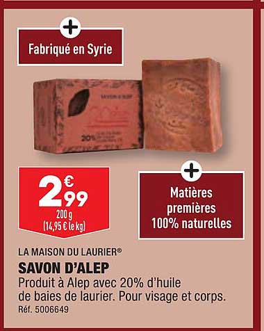 La Maison Du Laurier Savon D'alep