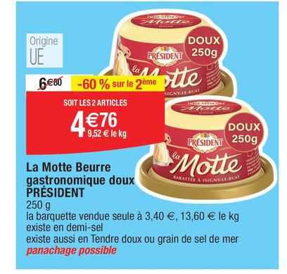 la motte beurre gastronomique doux président
