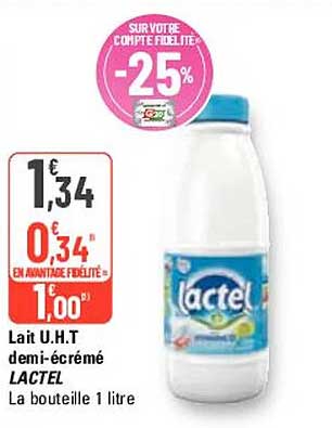 lait u.h.t. demi-écrémé lactel