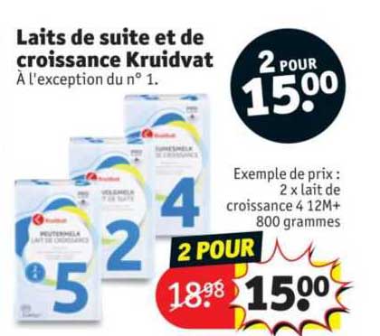 laits de suite et de croissance kruidvat