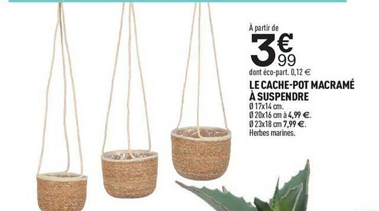 le cache-pot macramé à suspendre