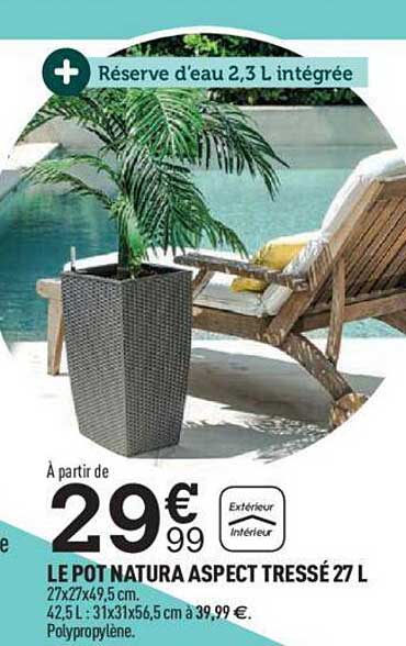 le pot natura aspect tressé 27 l