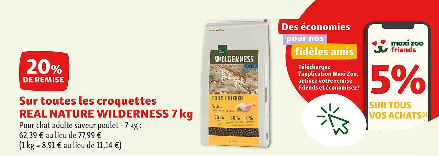les croquettes real nature wilderness 7 kg