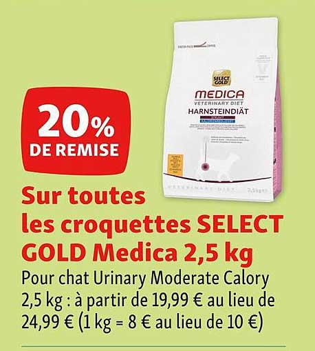 les croquettes select gold medica 2,5 kg