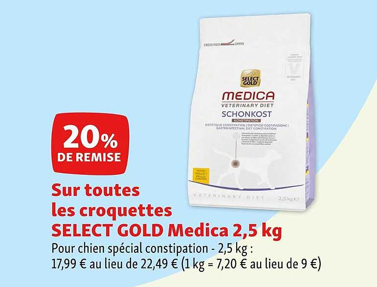 les croquettes select gold medica 2,5 kg