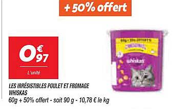 Les Irrésistibles Poulet Et Fromage Whiskas