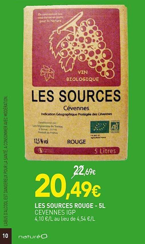 les sources rouge cevennes igp - 5 l