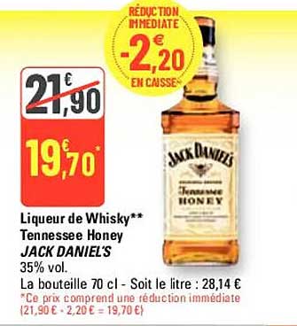 liqueur de whisky tennessee honey jack daniel's