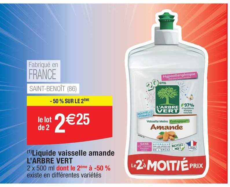 liquide vaisselle amande l'arbre vert
