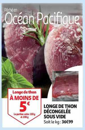 longe de thon décongelée sous vide