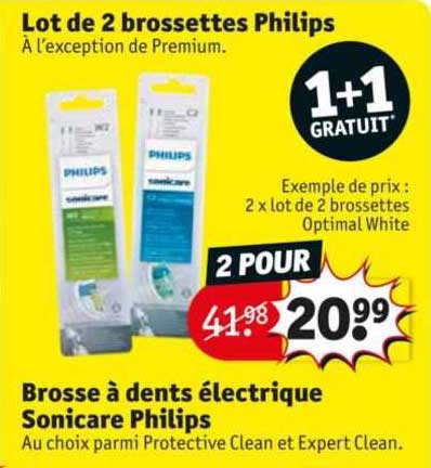 lot de 2 brossettes philips brosse à dents électrique sonicare philips