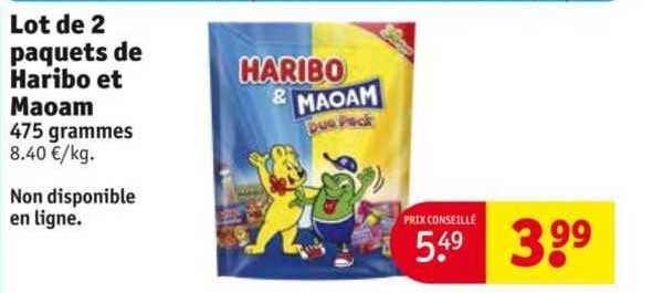 lot de 2 paquets de haribo et maoam