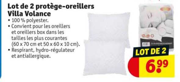 lot de 2 protège-oreillers villa volance