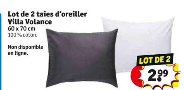 lot de 2 taies d'oreiller villa volance