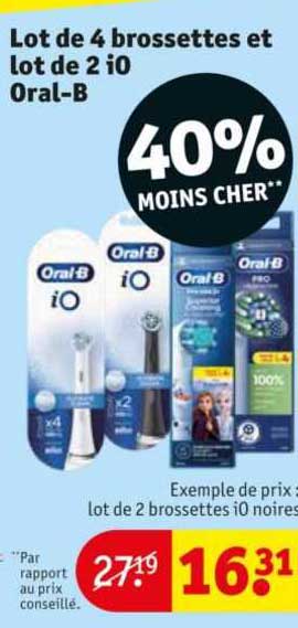 lot de 4 brossettes et lot de 2 iO oral-b