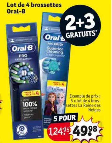 lot de 4 brossettes oral-b