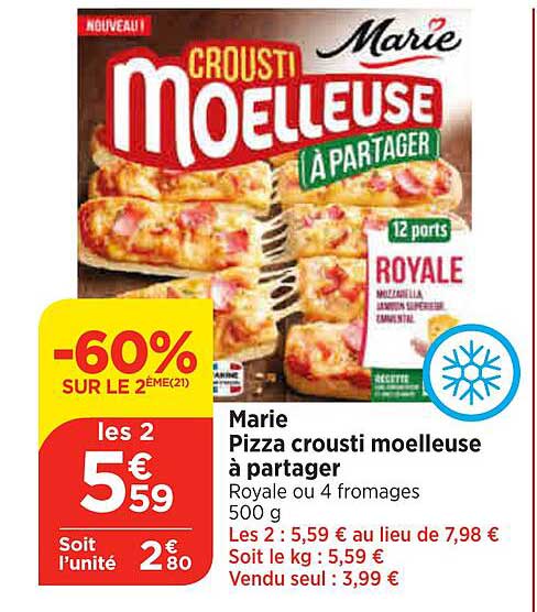 marie pizza crousti moelleuse à partager