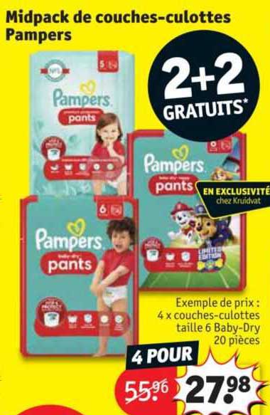 midpack de couches-culottes pampers