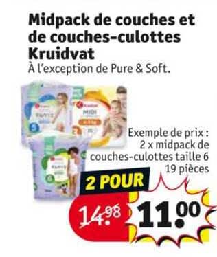 midpack de couches et de couches-culottes kruidvat