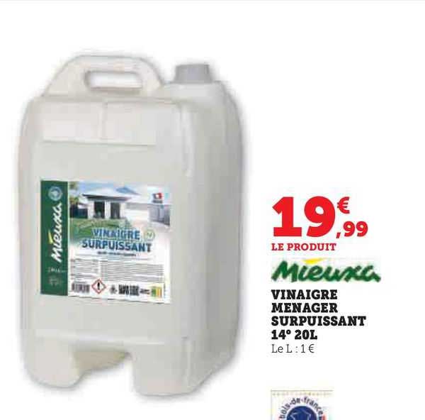 Mieuxa Vinaigre Ménager Surpuissant 14° 20l