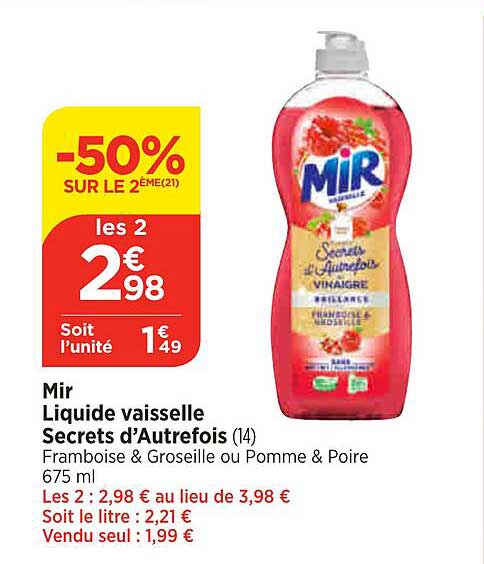 mir liquide vaisselel secrets d'autrefois