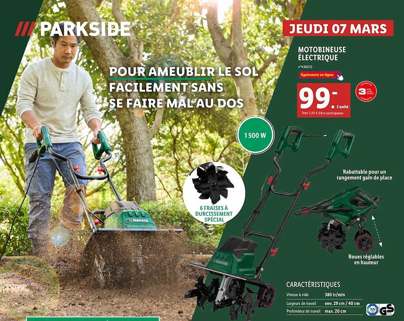 Motobineuse électrique Parkside