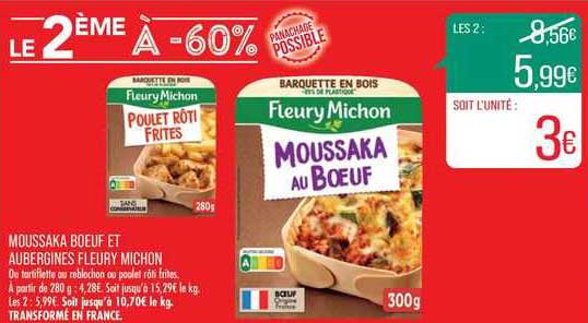 moussaka boeuf et aubergines fleury michon