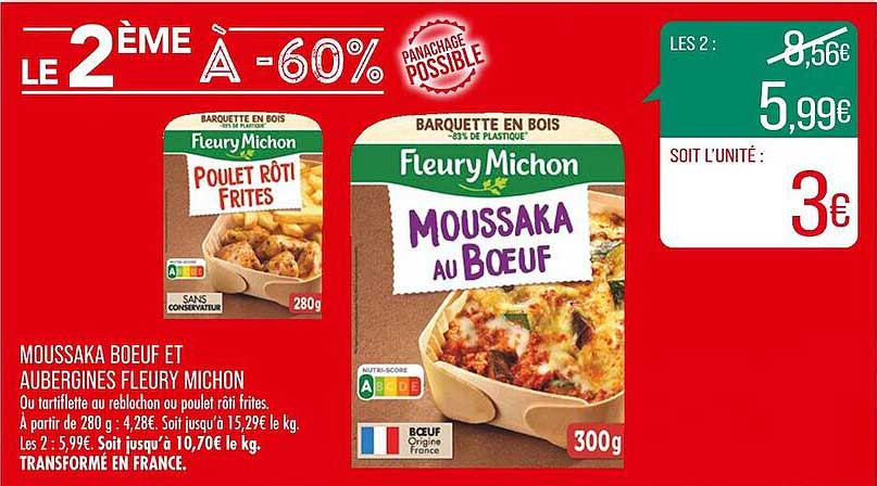 moussaka boeuf et aubergines fleury michon